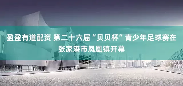 盈盈有道配资 第二十六届“贝贝杯”青少年足球赛在张家港市凤凰镇开幕