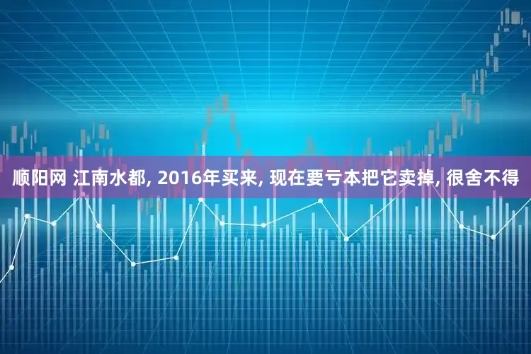 顺阳网 江南水都, 2016年买来, 现在要亏本把它卖掉, 很舍不得